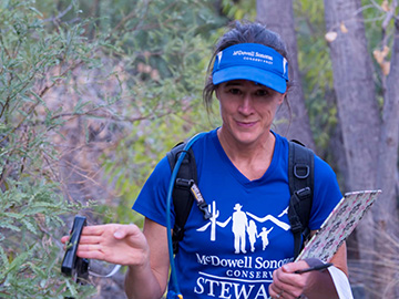 Helen Rowe conducting field work
