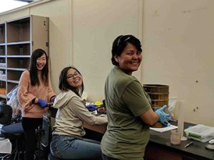 NTU students at NAU wokring in lab